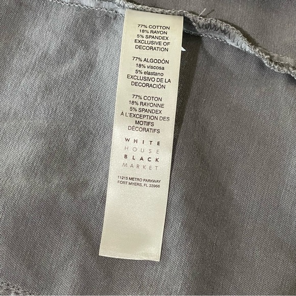 WHBM Military Jacket Gunmetal Ballchain Accents in Washed Gray XXS - Picture 7 of 11